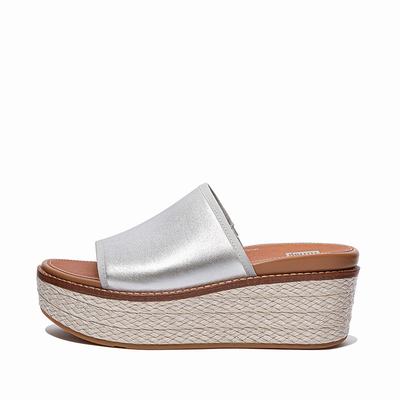 Fitflop Eloise Mixed Metallics Wedge Slides - Keilsandaletten Damen - Silber (MJF451638)